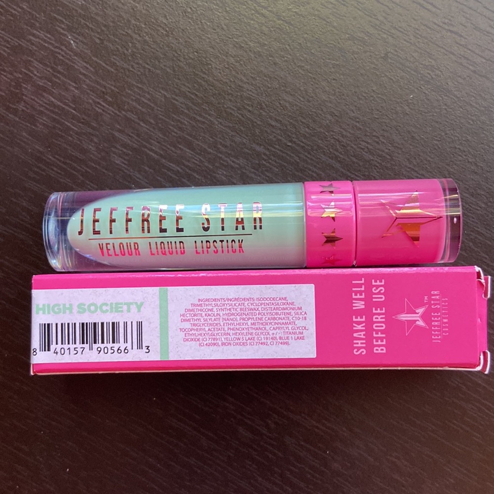 NEW! JEFFREE STAR VELOUR LIQUID Matte LIPSTICK in HIGH SOCIETY Mint Green - Picture 3 of 15